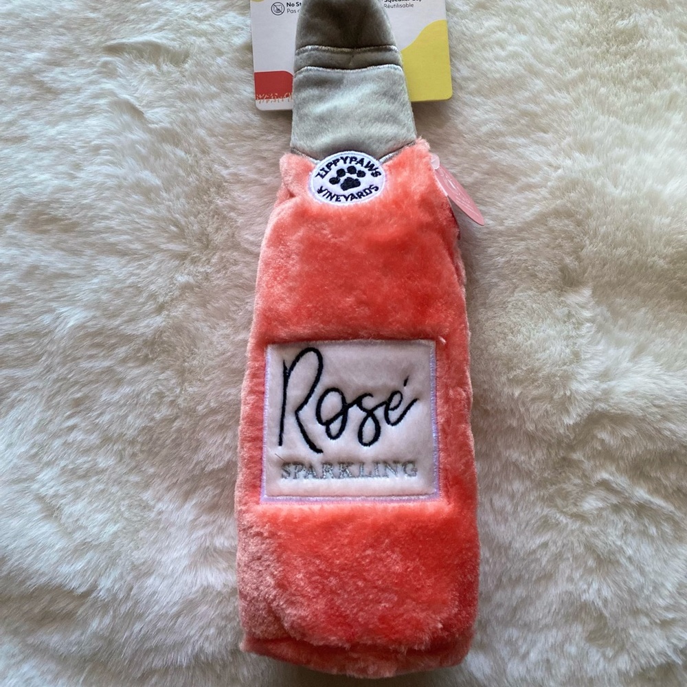 Zippy Paws- Rosé Dog Chew Toy  (replaceable water bottle inside toy for chewing)
